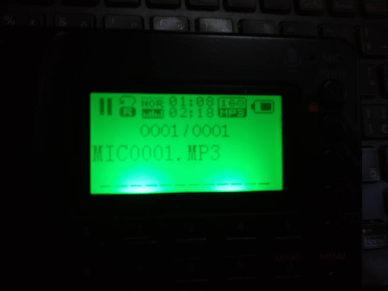 ZWS-603の内蔵マイク録音再生画面