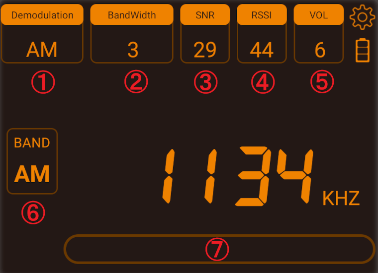 ZHIWHISインテリジェントリモートコントロール用アプリラジオモード表示部画面